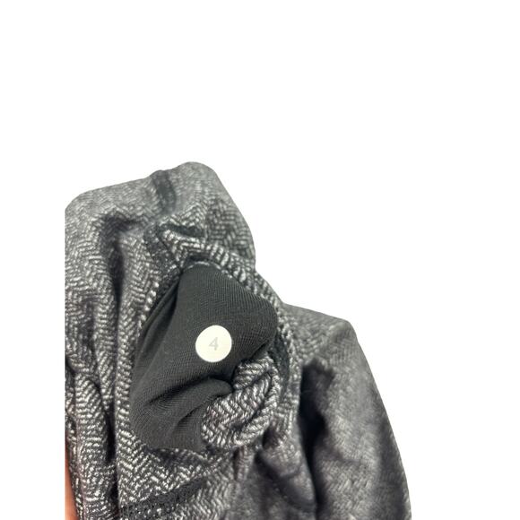 Lululemon Pants Womens 4 Wunder Under Leggings Heathered Herringbone Black Yoga - Picture 4 of 4